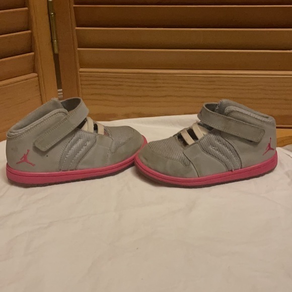 Nike air Jordan hightops! Grey and pink! Size 10c - Picture 2 of 6